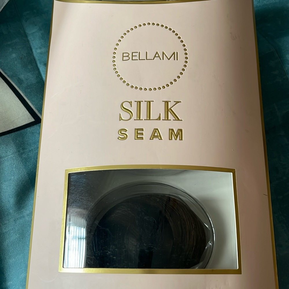 Bellami silk seam clip in  hair extensions chocolate brown(#4) seam 16”